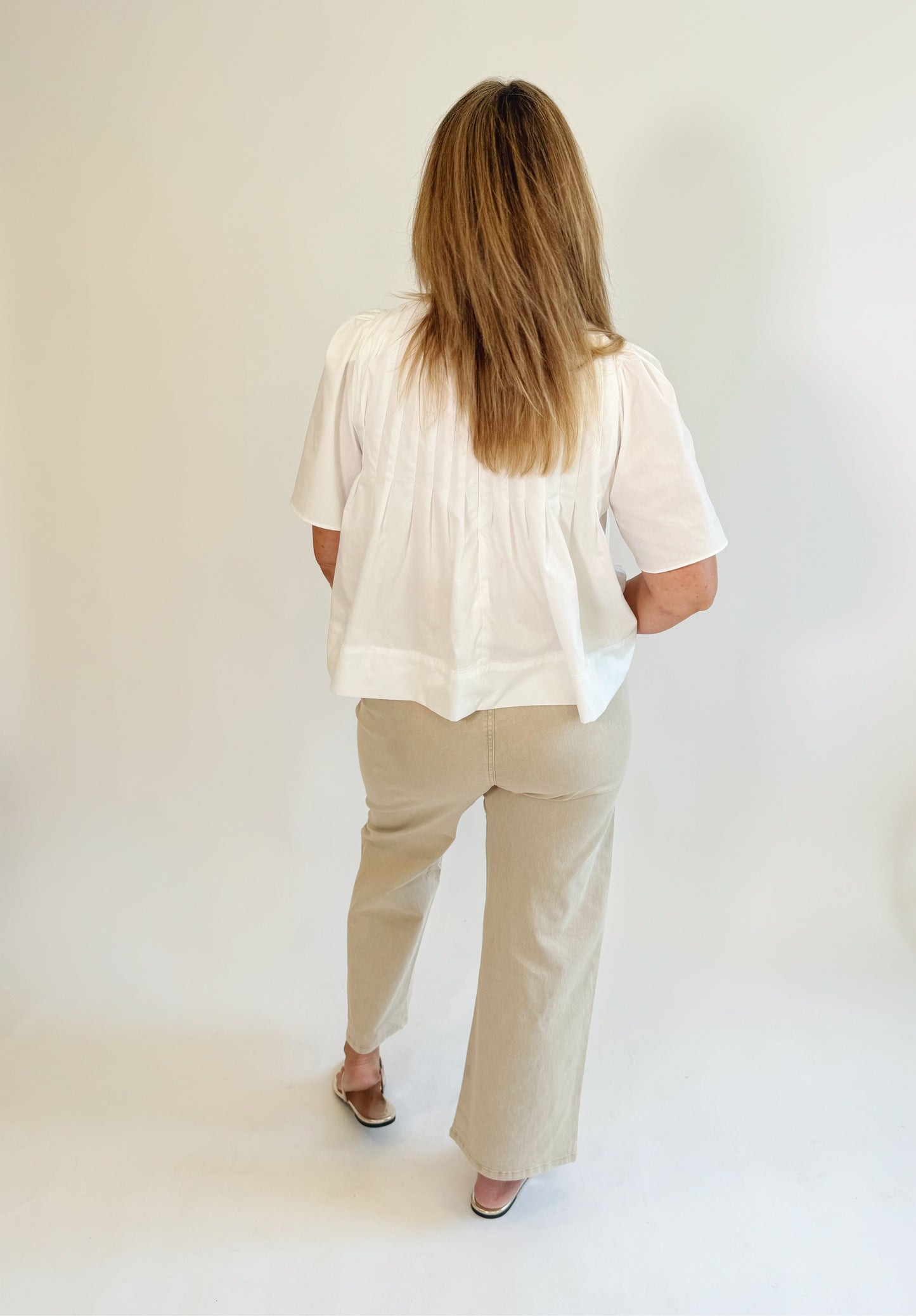 White Peplum Top
