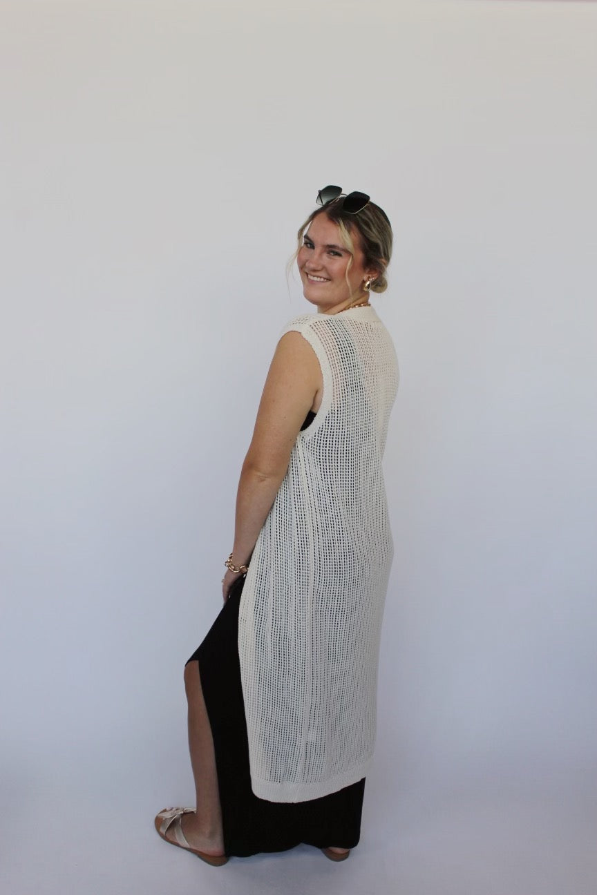 Off white v-neck sweater vest