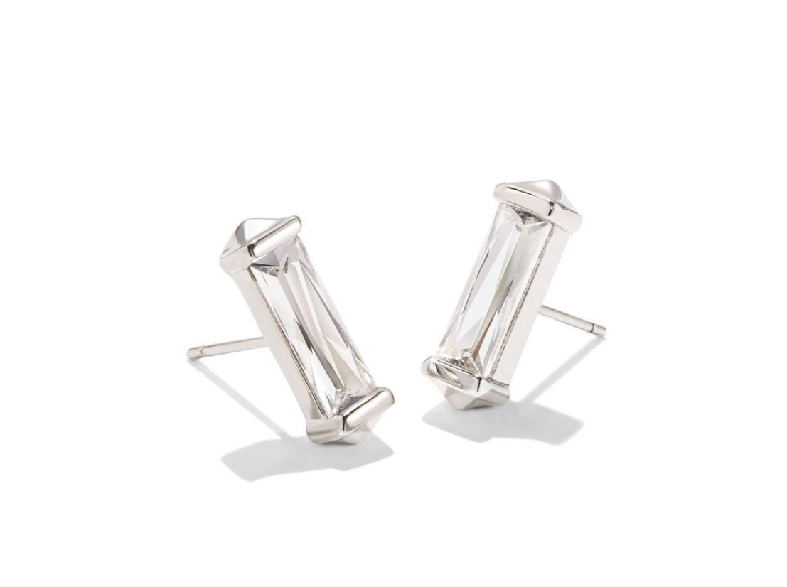 Kendra Scott Fletcher Stud Earring in White Crystal