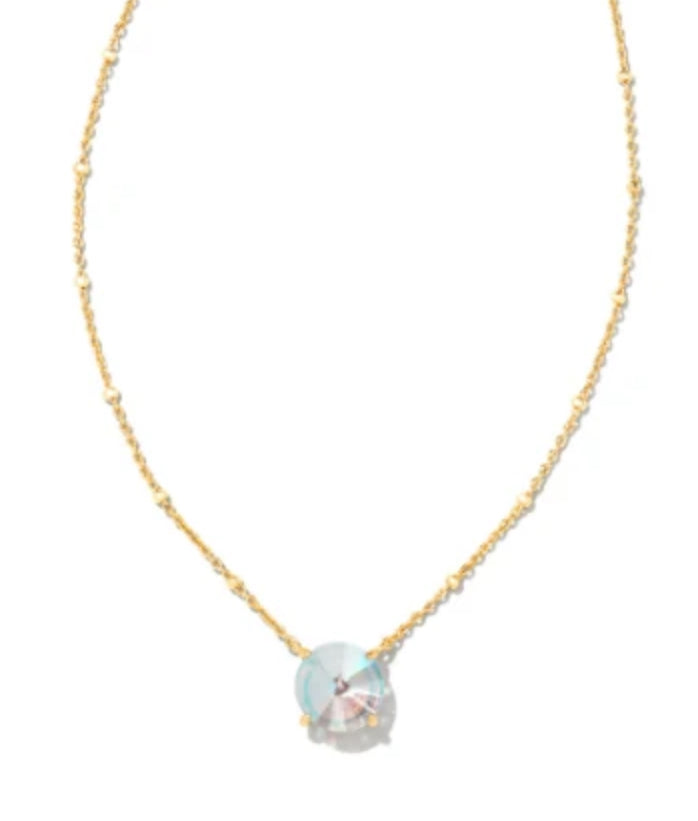 KENDRA SCOTT- Jolie Short Pendant Necklace in Gold Dichroic Glass
