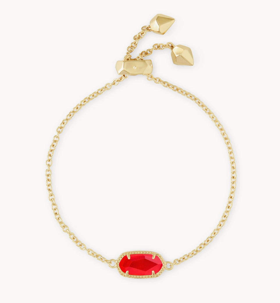 Kendra Scott Elaina Gold Adjustable Chain Bracelet in Red Illusion