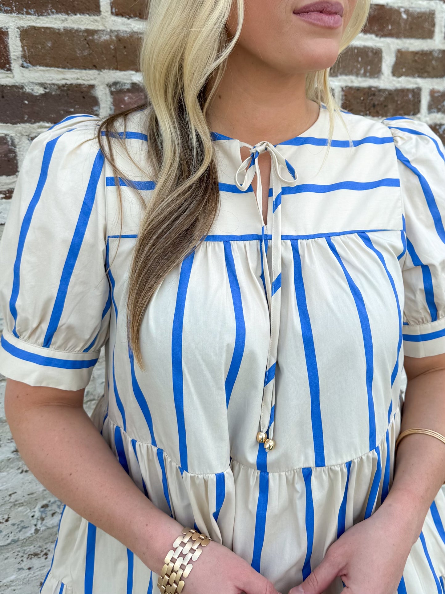 Blue and White Dress