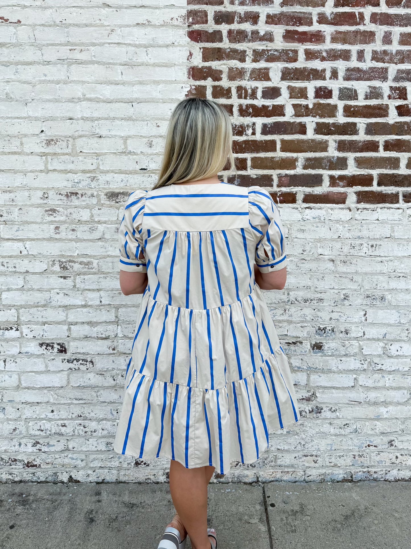 Blue and White Dress