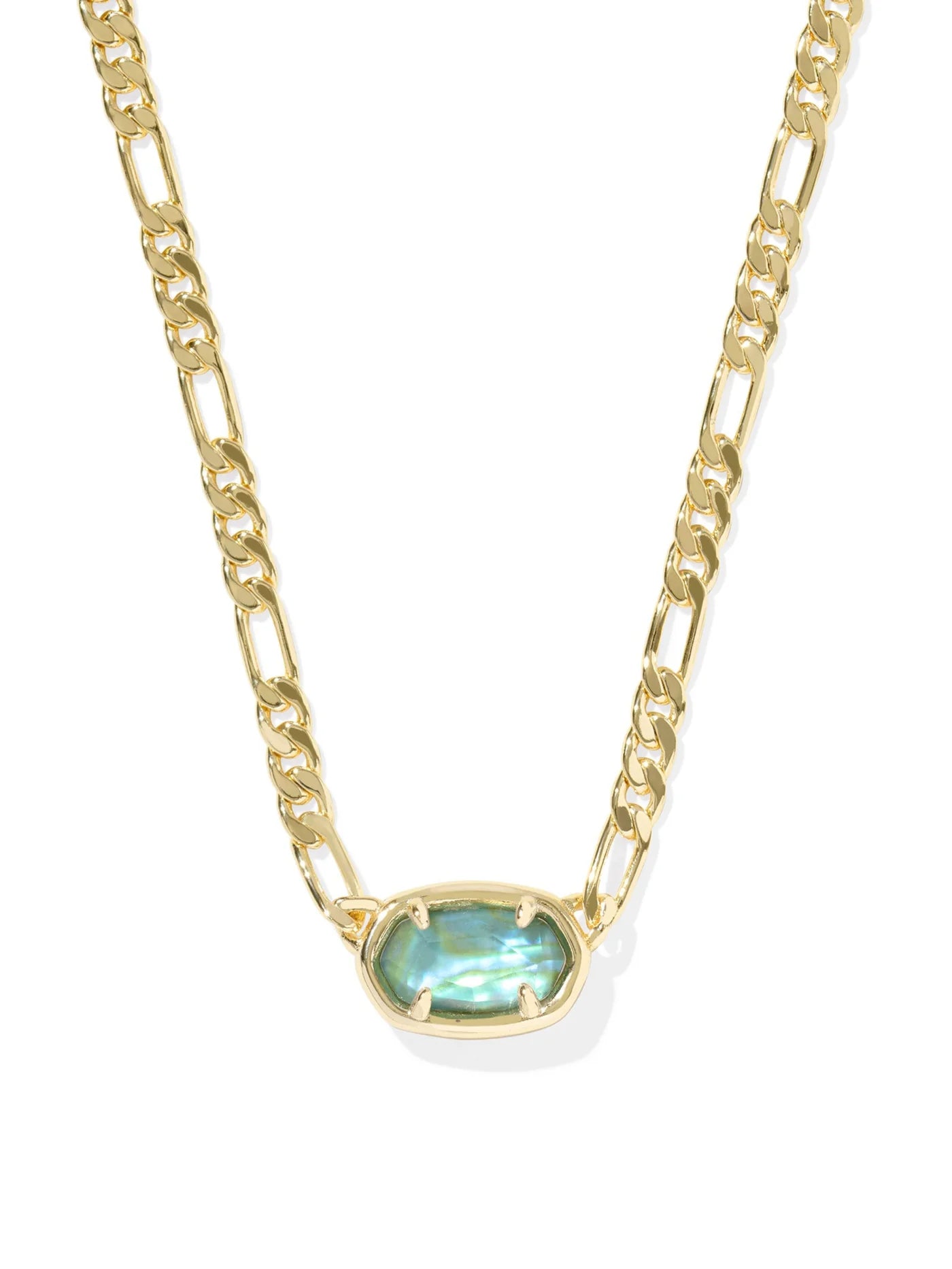 KENDRA SCOTT ELISA FIGARO PENDANT NECKLACE - GOLD DEEP AQUA ILLSUION