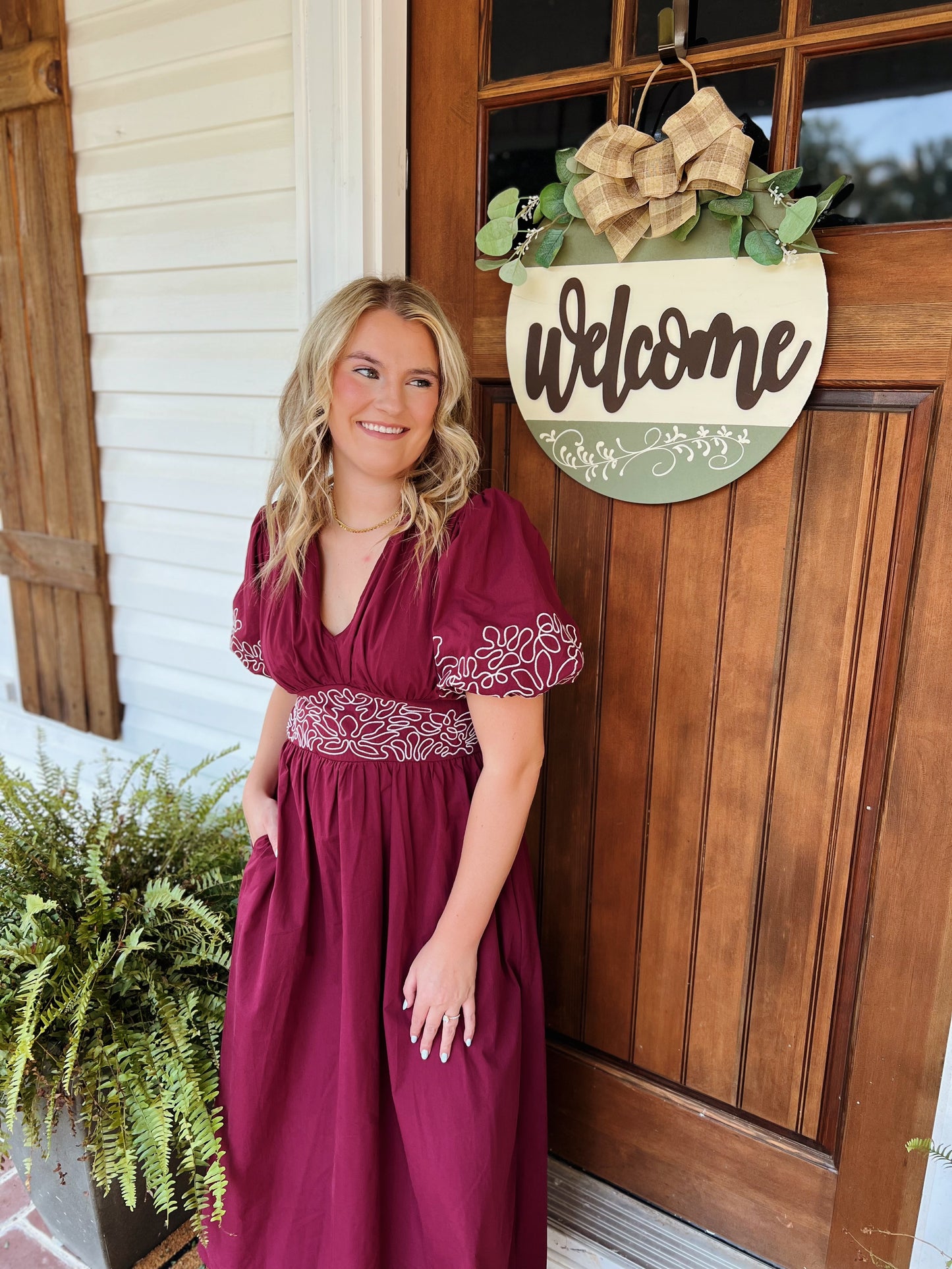Burgundy Midi Dress