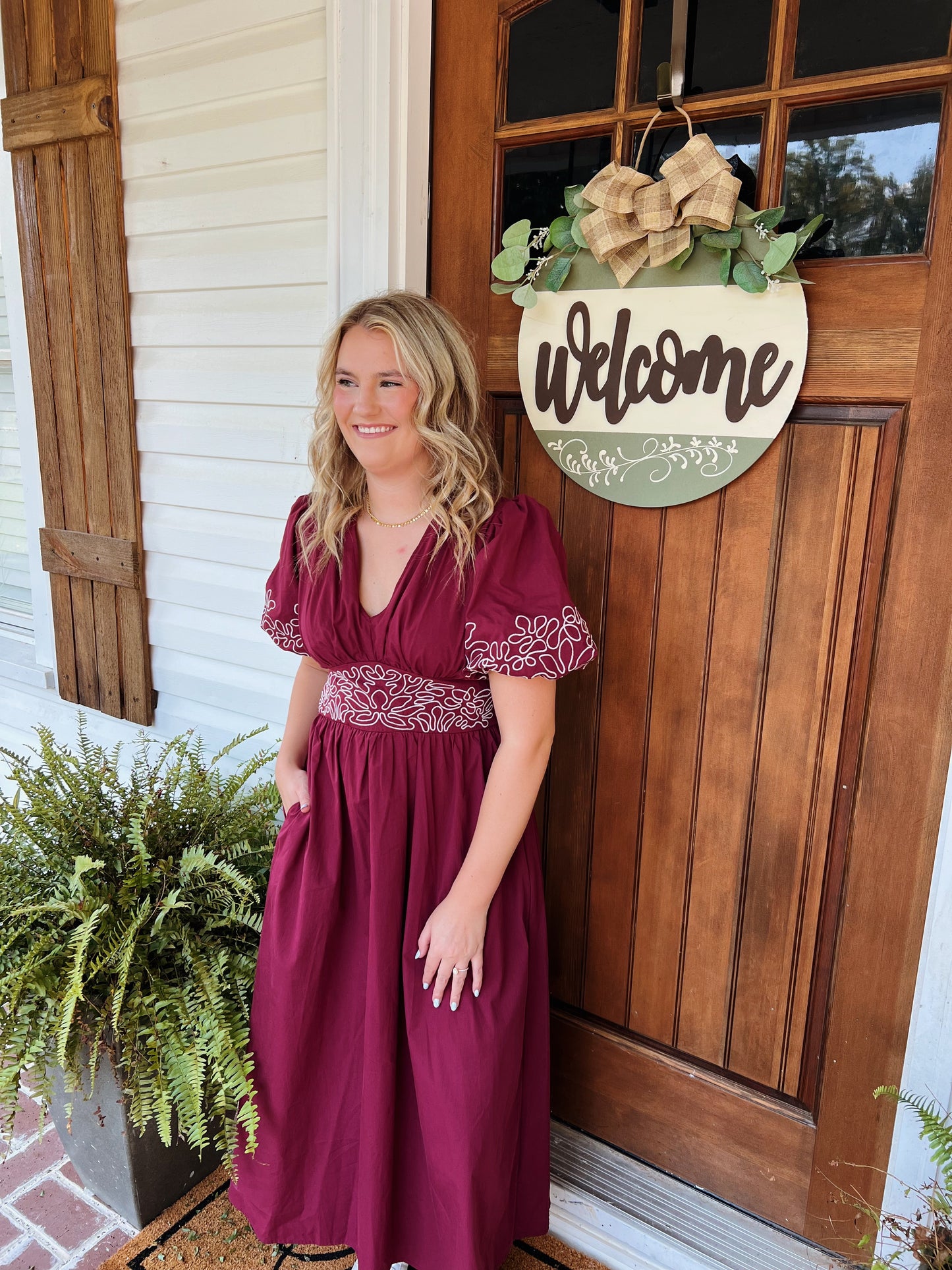 Burgundy Midi Dress