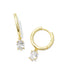 Cailin Single Stone Huggie Earrings - White Crystal
