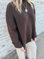 Chocolate Scalloped Sweater