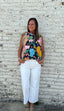 Navy Bloom Top