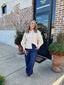 Solid Pleat Ruffle Trim Top by Karlie