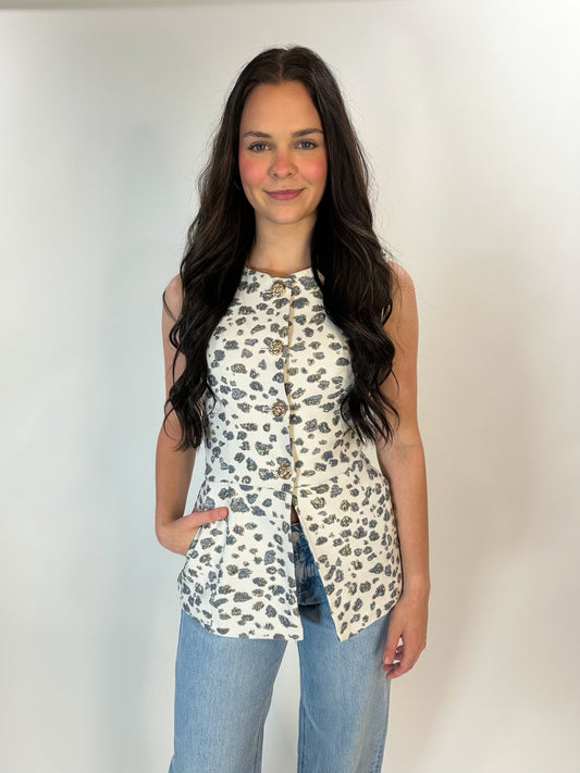 Navy Cheetah Vest