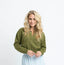 Olive V-Neck Collar Sweater