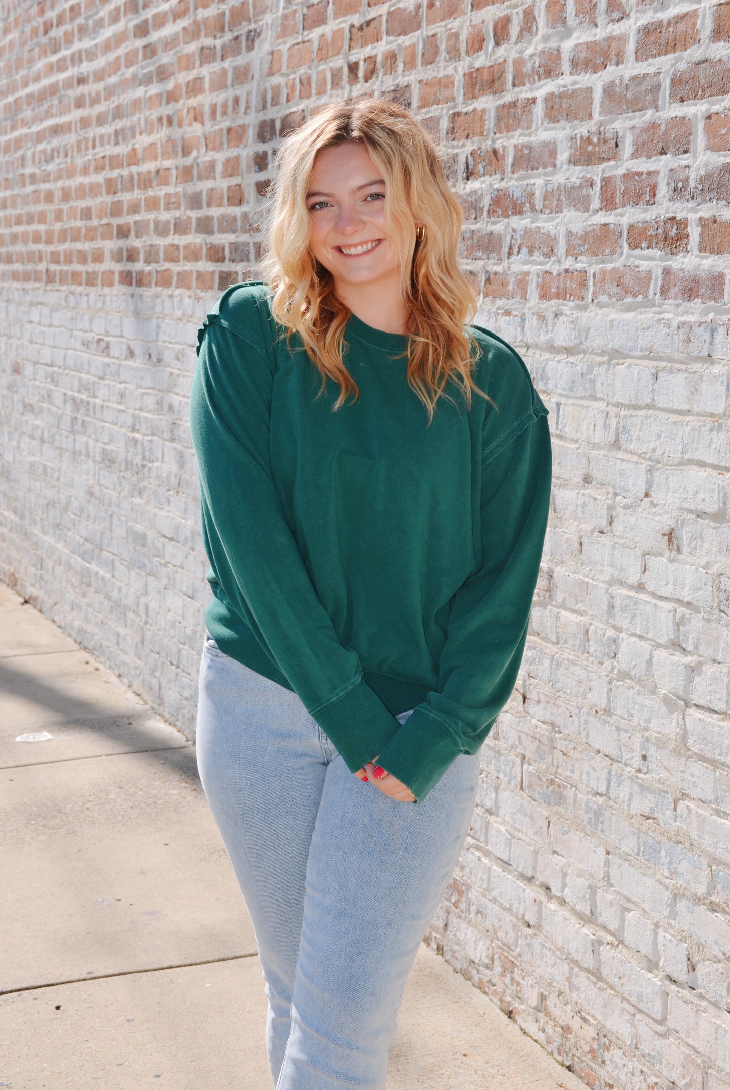 Basic Dark Green Sweatshirt