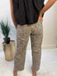 High Rise Utility Leopard Barrel Jean