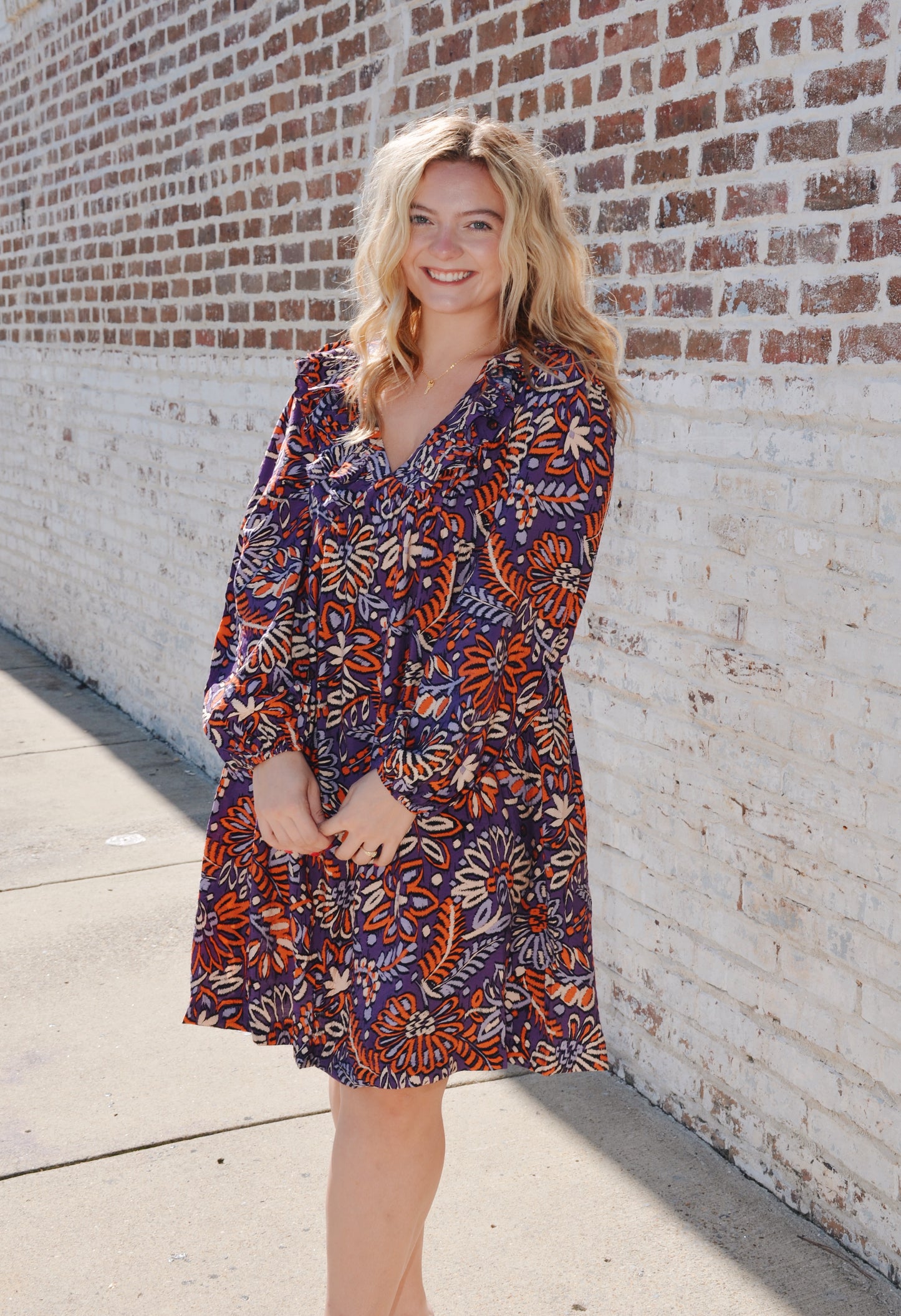 Violet Floral Mini Dress