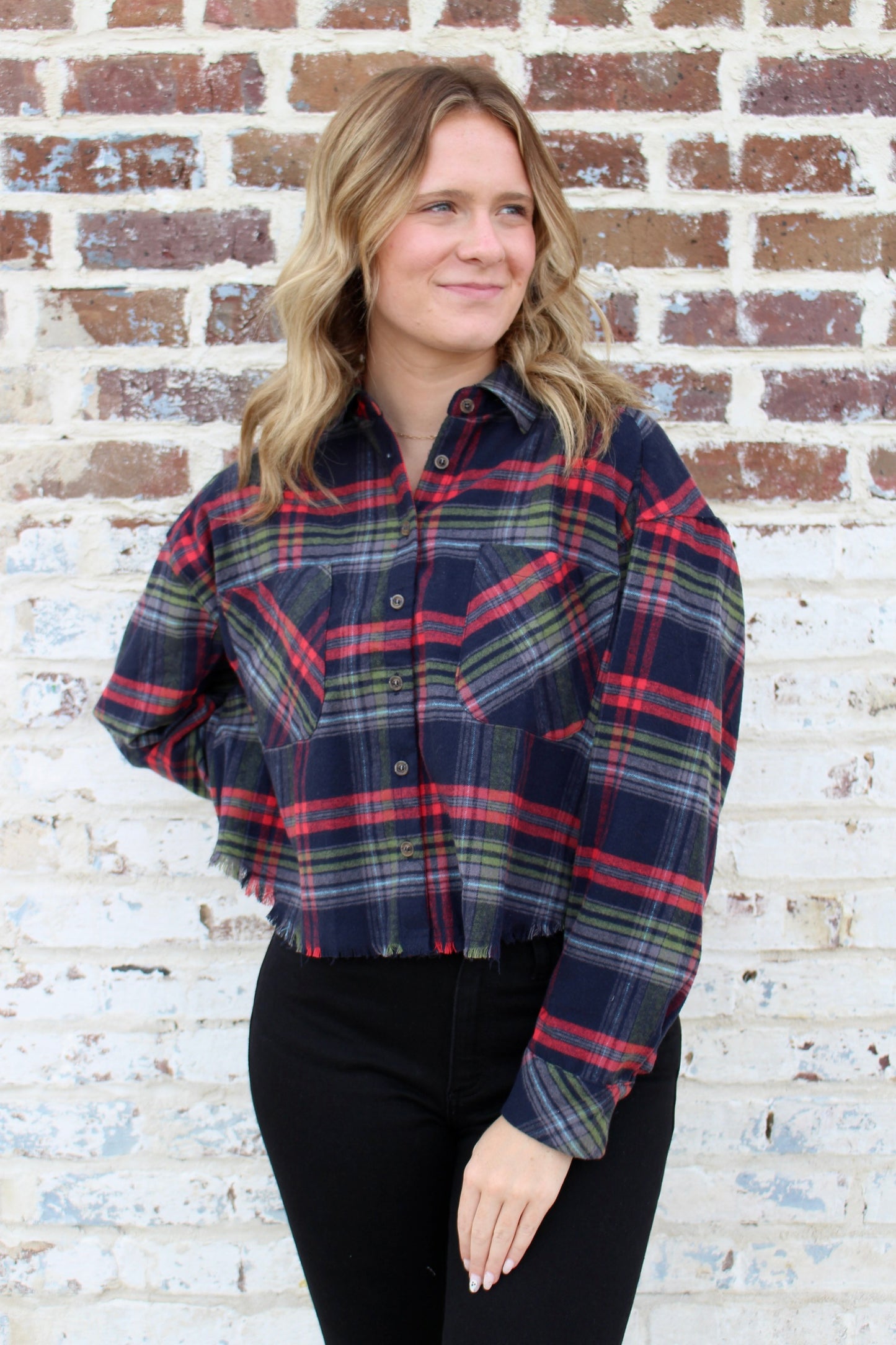 CROPPED PLAID SHIRT