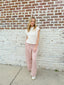 Mocha Gingham Straight Leg Pants