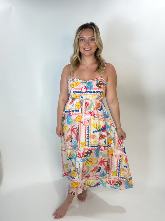Tropical Midi Dress