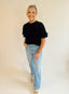 Black Puff Sleeve Top
