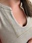 Tan Wide V Neck Tank