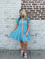 Aqua button down dress