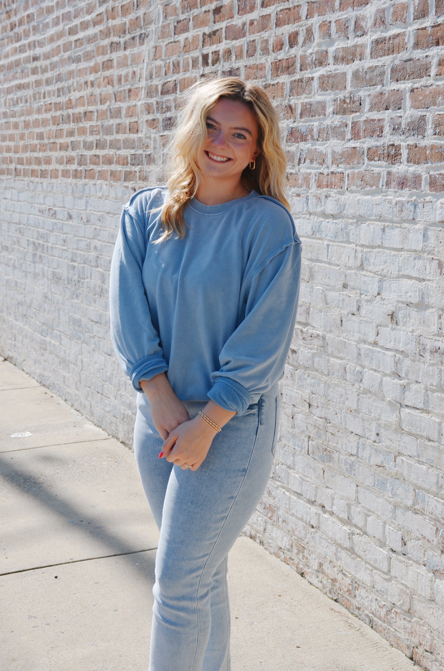 Basic Grey Blue Sweatshirt