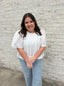 White Peplum Top