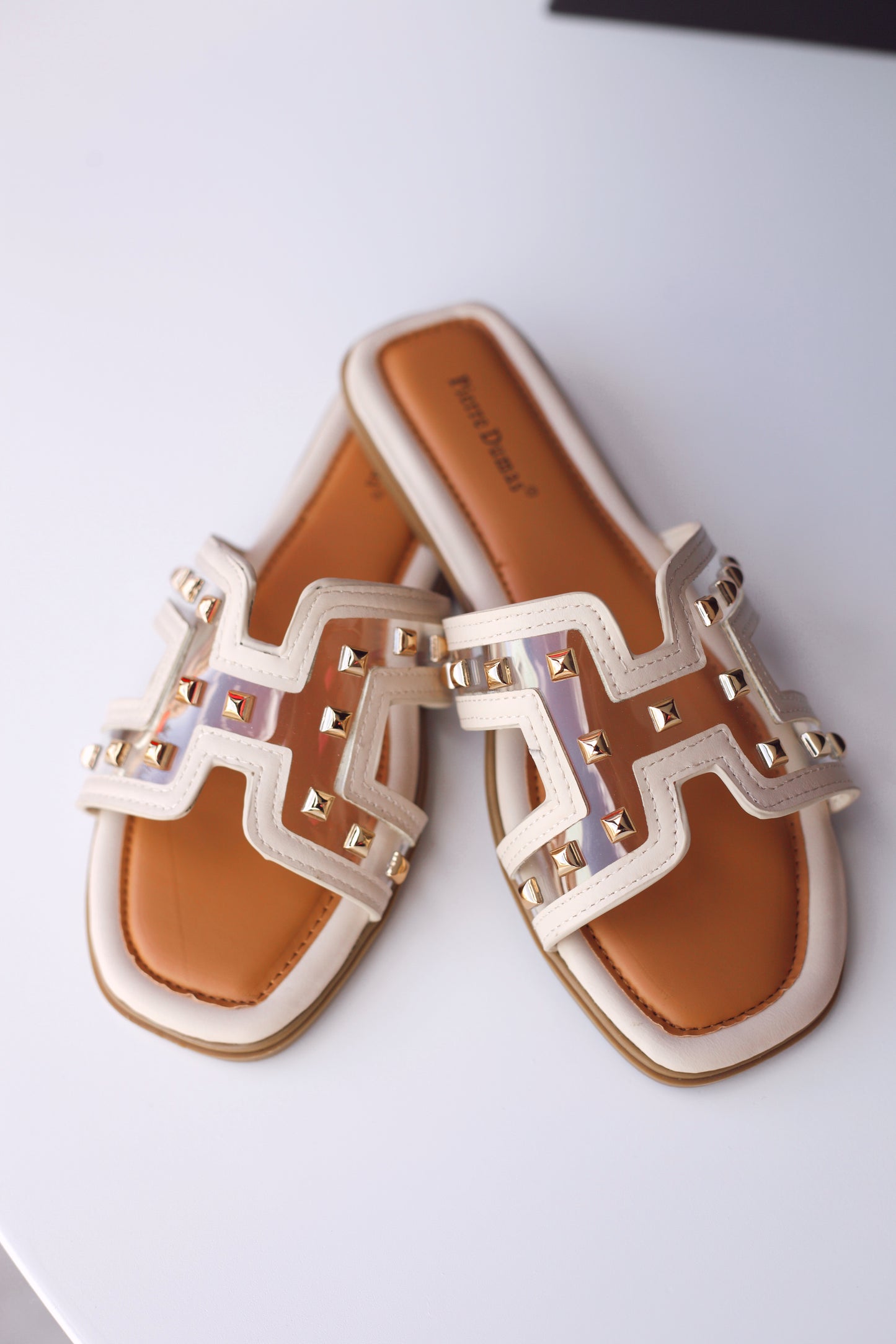 Studded clear sandal