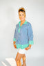 Navy & Green Top