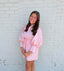 Pink Power Puff Sleeve Dress