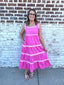 pink wavy tiered