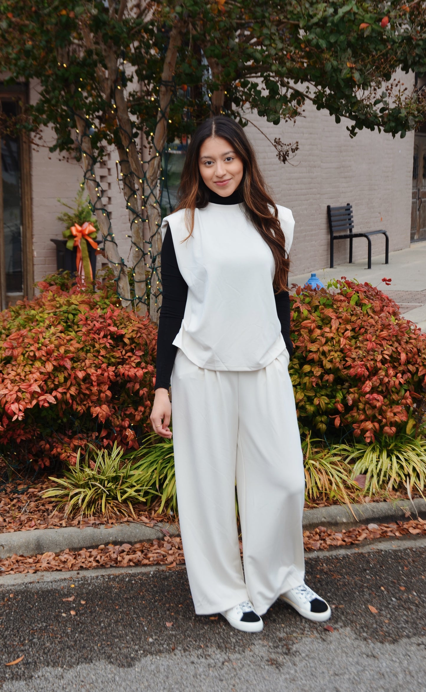 Ivory Pleated Sweatpants