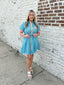Aqua button down dress