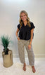 High Rise Utility Leopard Barrel Jean