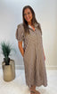 Brown Plaid Maxi Dress
