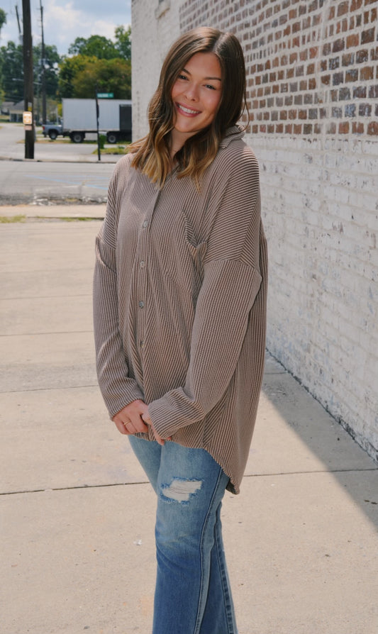 BROWN LONG SLEEVE TOP