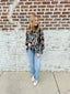 Black Floral Button Down