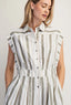 Striped Shirting Parachute Jumpsuit