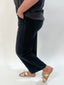 Black Cuffed Wide Denim Pants