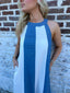 Denim Halter Stripped Dress