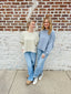 indigo blue knit top