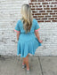Aqua button down dress