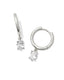 Cailin Single Stone Huggie Earrings - White Crystal