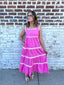 pink wavy tiered