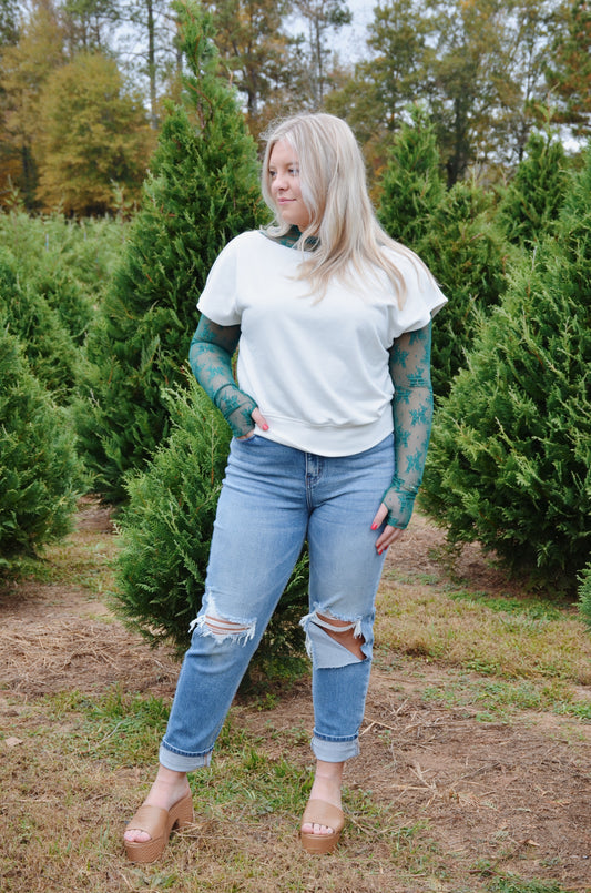 Emerald Lace Top