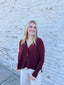 Burgundy Button Up Sweater