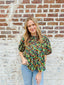 Floral Pleat Short Sleeve Top by Karlie