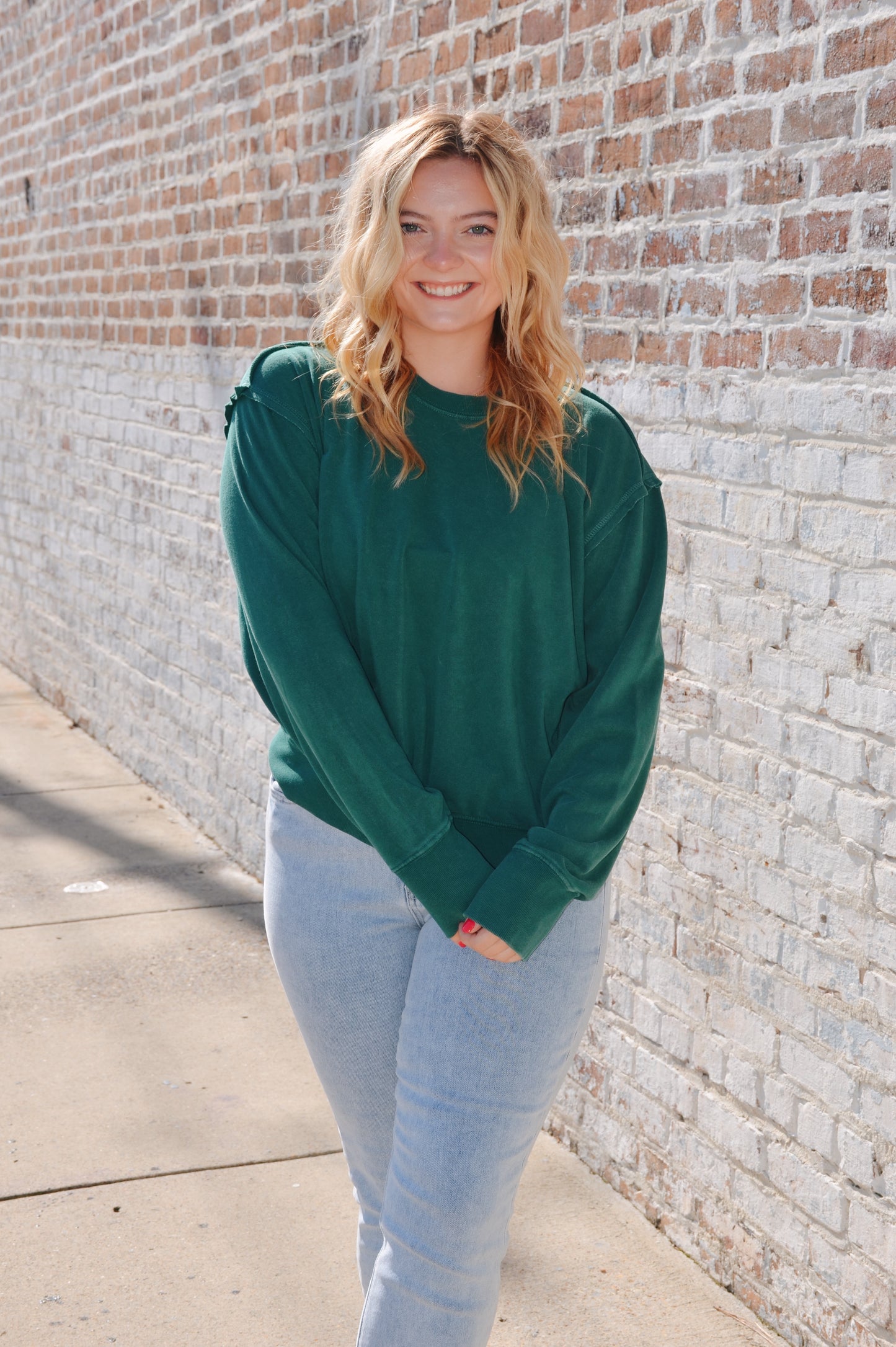 Basic Dark Green Sweatshirt