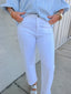 Just Black Selvage Straight White Jean