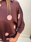 Burgundy Polka Dot Blouse